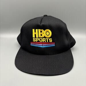 HBO Sports Vintage 90s Hat Cap Black Snapback